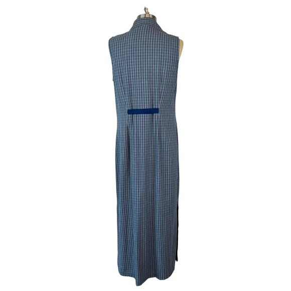 Vintage Faded Glory Women's Blue Plaid Flannel Collared Maxi Dress (Sz L) - Picture 3 of 14